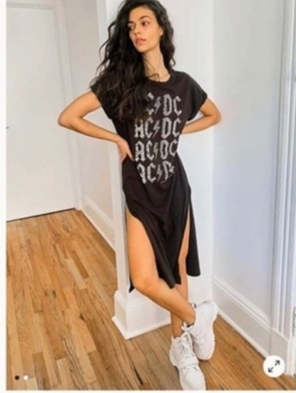 Free People Chaser Gray ACDC T-Shirt Dress XL